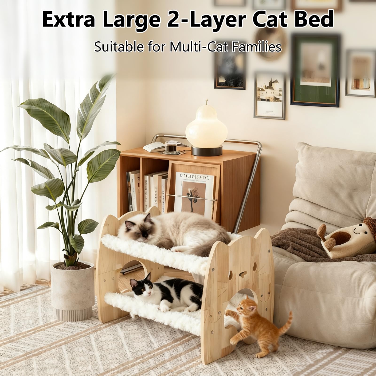 Fopeat cama-gato colchon suave y transpirable, resistente al pelo.