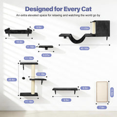 Fopetfy estantes en pared para gato ofrecen ascenso y observación.