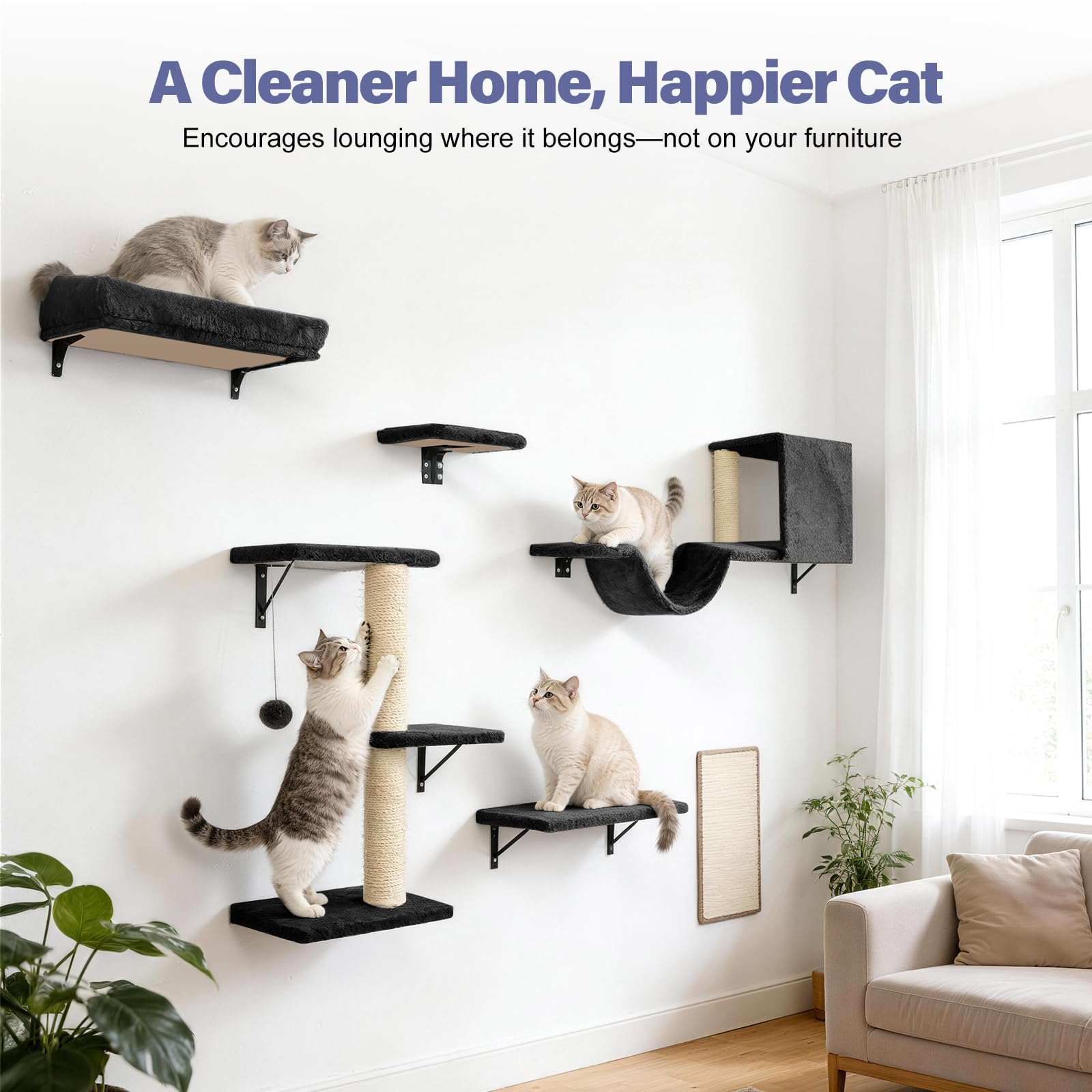 Fopetfy estantes en pared permiten esconderse con comodidad.