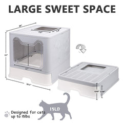 Caja de arena fophop con entrada frontal para acceso cómodo.