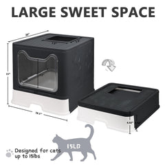Fophop Diseño con entrada frontal y salida superior para comodidad del gato.
