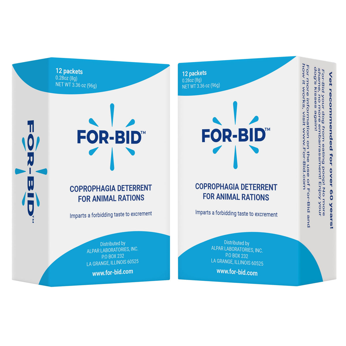 For-Bid detiene coprofagia en perros, botella visible para uso diario.