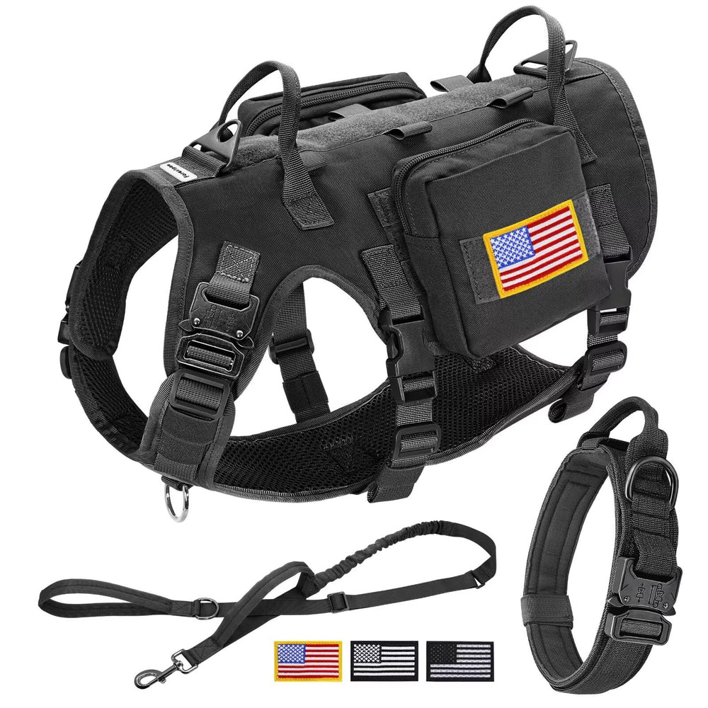 Arnés táctico Forestpaw para perro grande, vista frontal, control de tirones