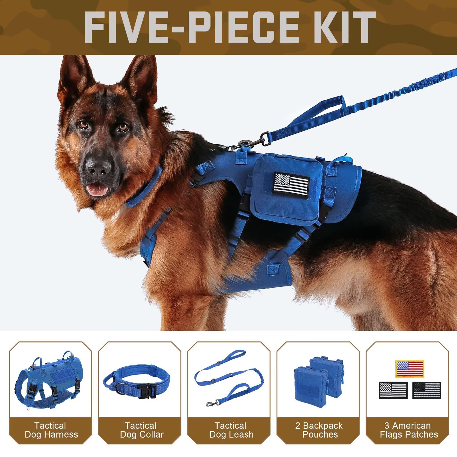 Forestpaw correa bungee táctica con asa para control suave