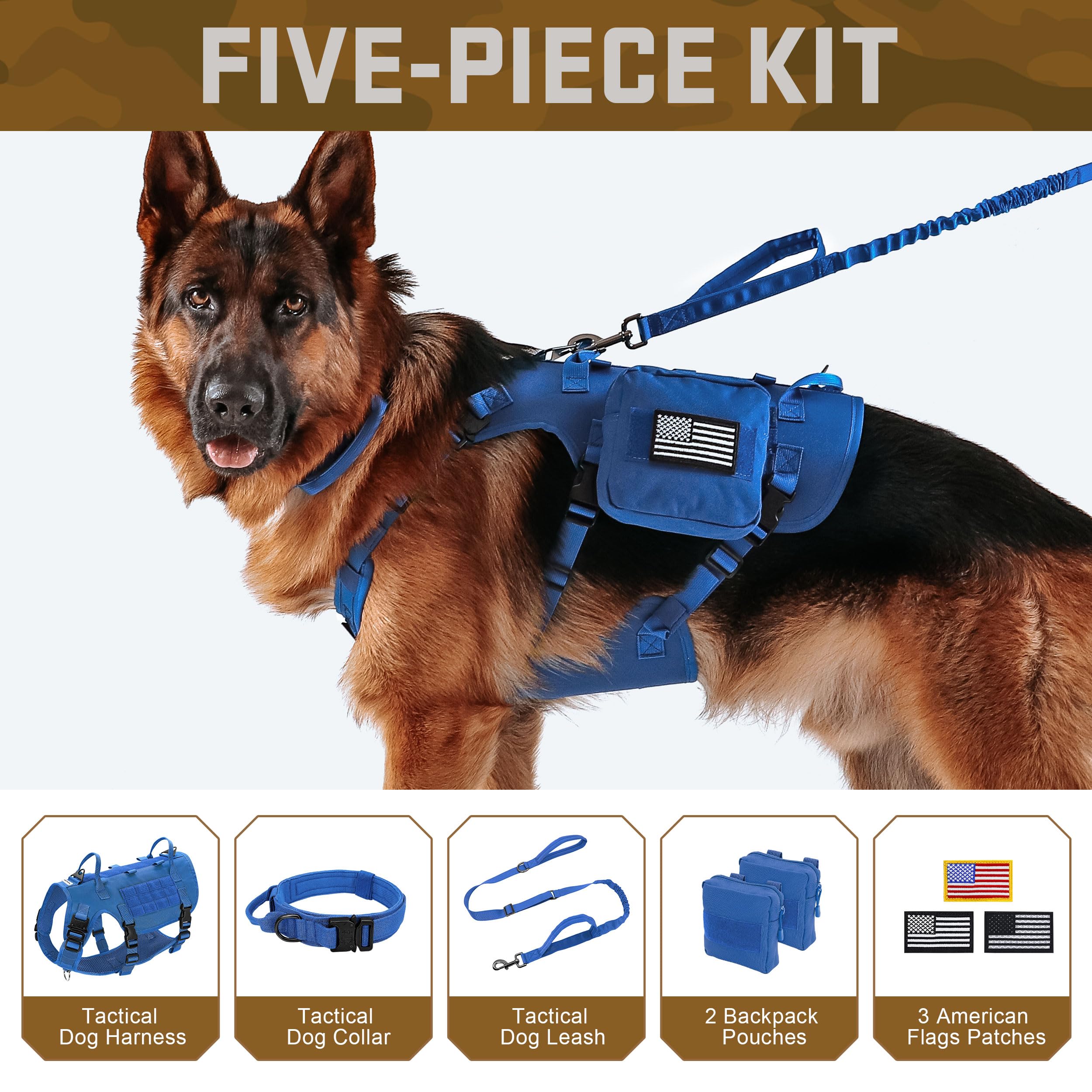 Mochilas MOLLE Forestpaw incluidas, útiles para llevar golosinas y equipo.