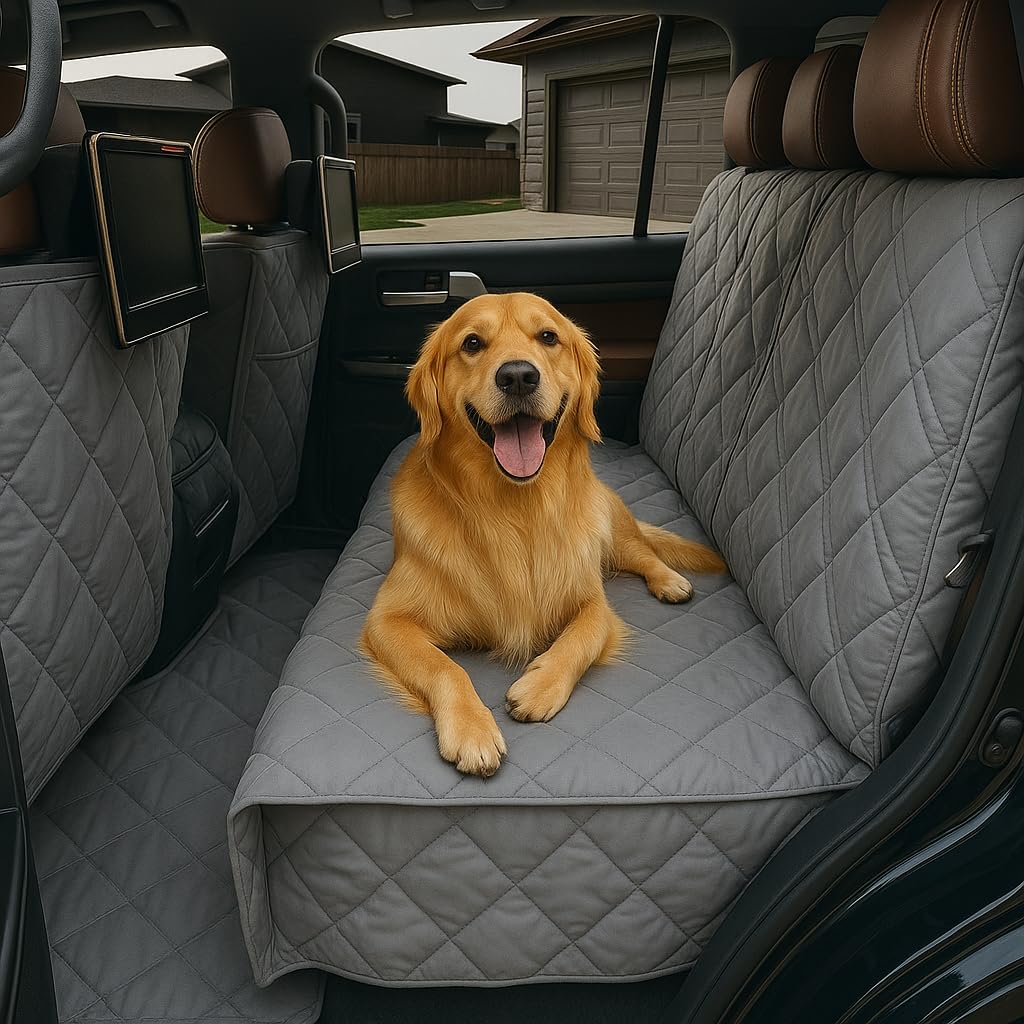 Formosa Covers: cubre asiento trasero para perros, gris, ideal para viajes limpios