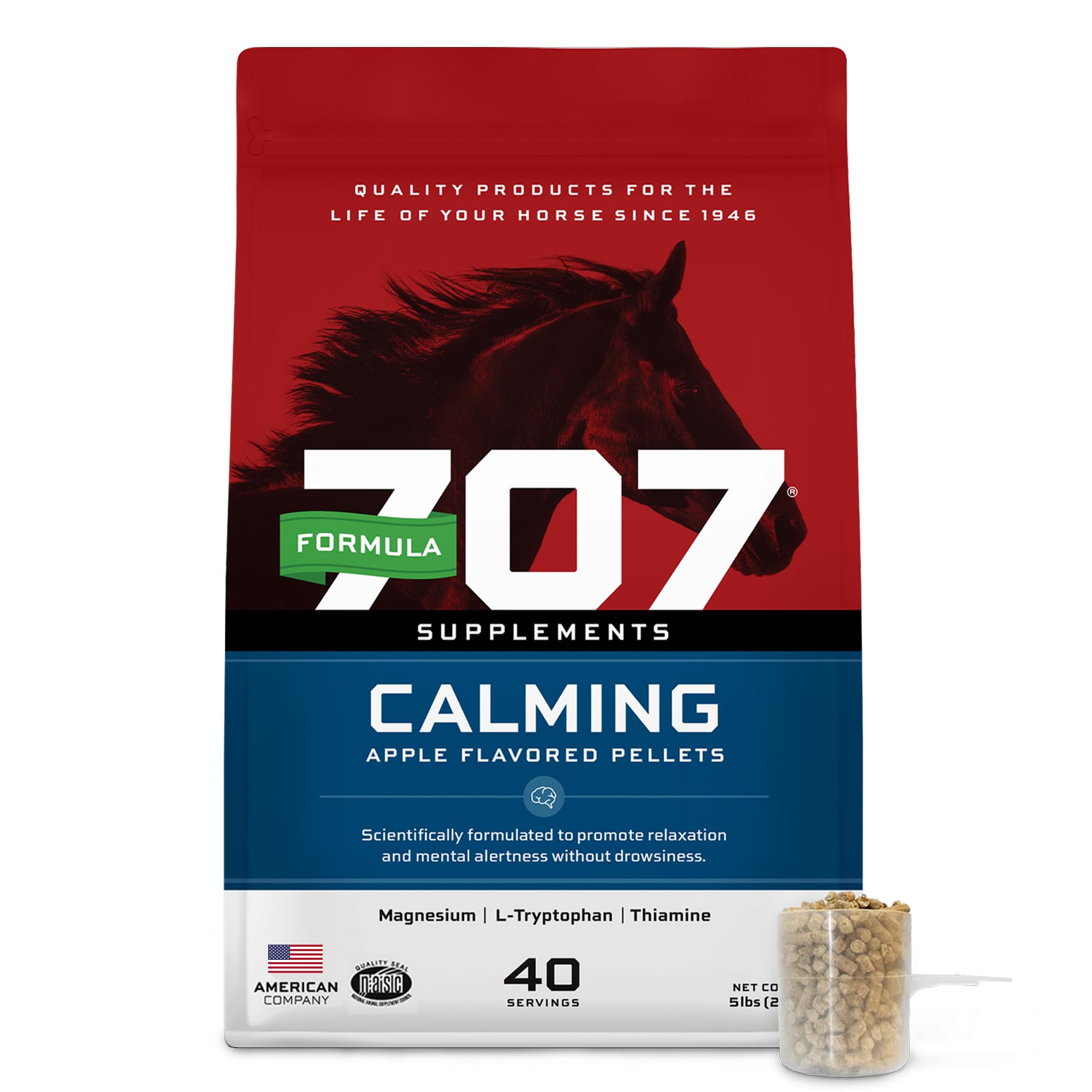 Formula 707 muestra un caballo relajado para entrenamiento más tranquilo.