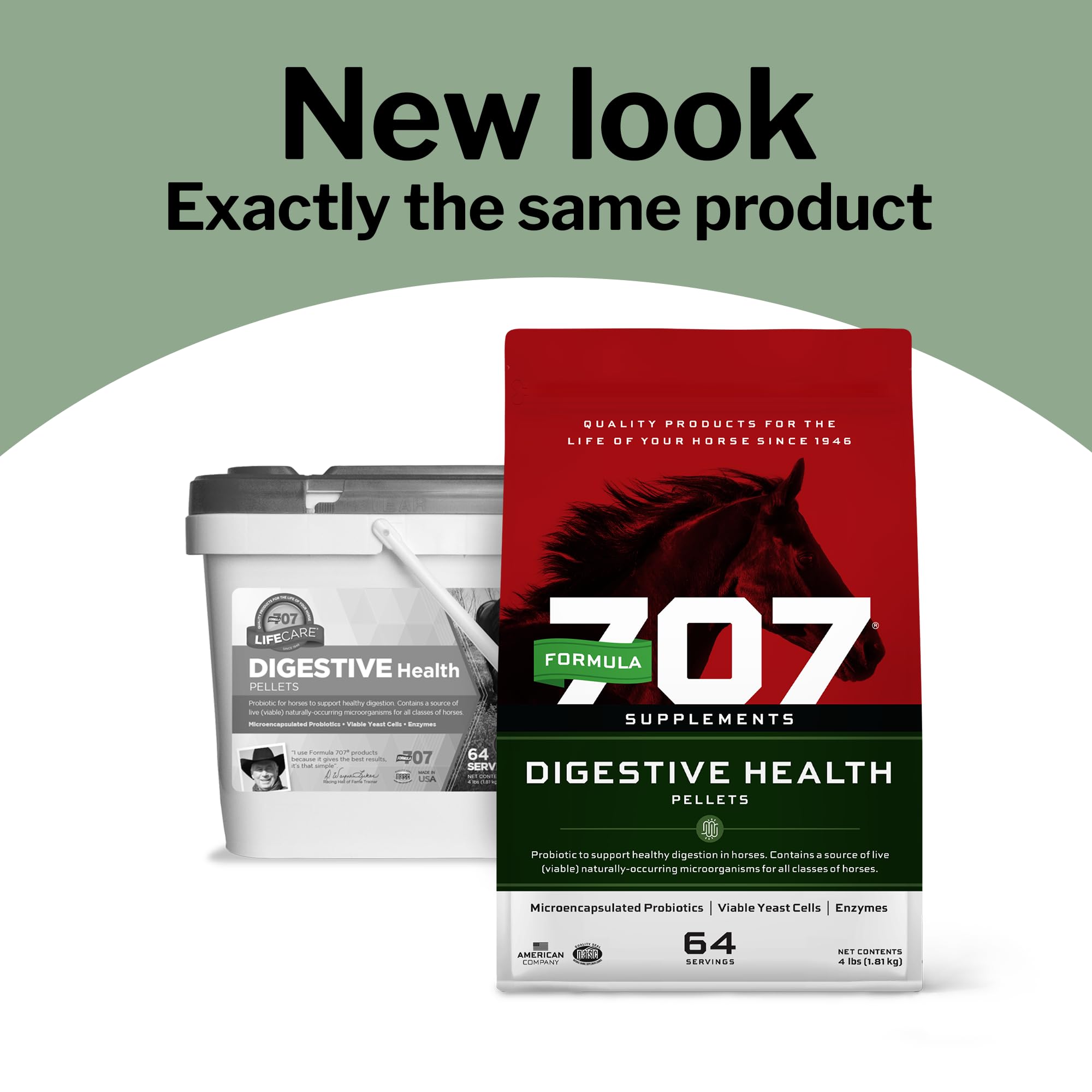 Granulados digestivos Formula 707 para caballos, formato más fácil de consumir.