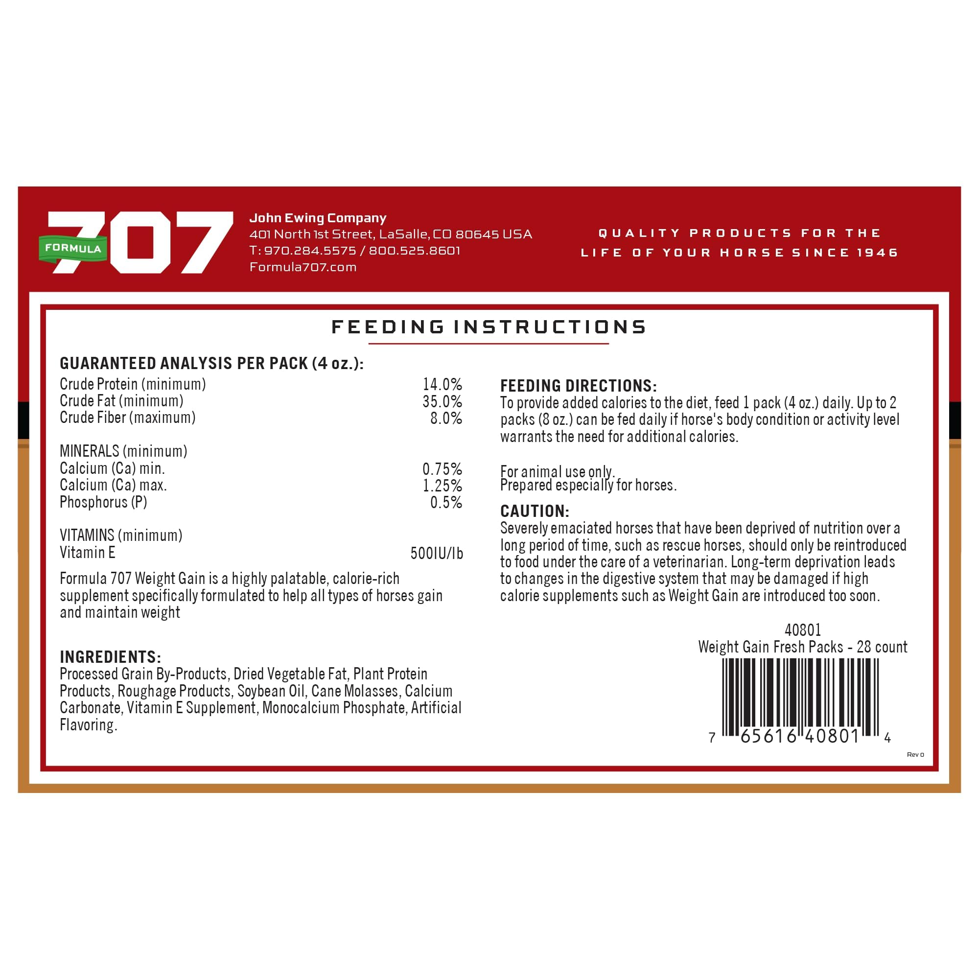 Formula 707 Envases diarios: mediciones precisas para facilitar la alimentación.