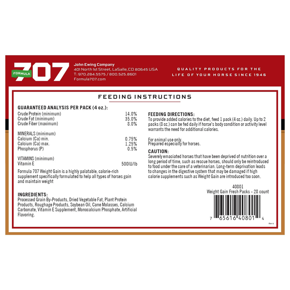 Formula 707 Envases diarios: mediciones precisas para facilitar la alimentación.