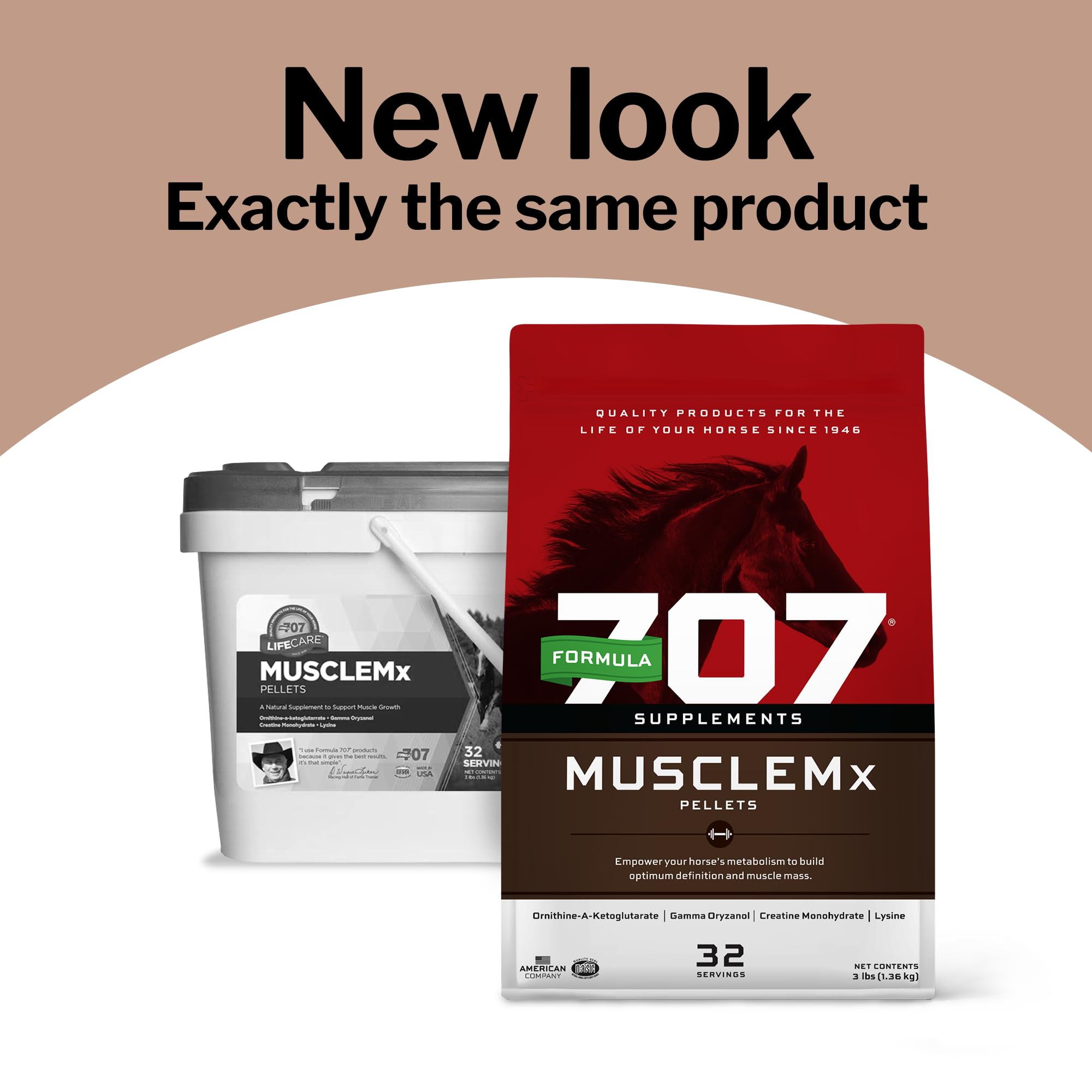 Formula 707 MuscleMx, etiqueta del producto, destaca ingredientes clave para el acondicionamiento.