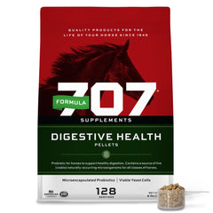Formula 707 suplemento digestivo para caballos, envase de 8 lb, apoyo digestivo.