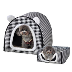 FOUIYIUTU cama mascota interior: refugio cálido y seguro para perros y gatos.
