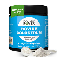 FOUR LEAF ROVER Colostrum Bovino en botella para potencia de la piel y energía diaria del perro