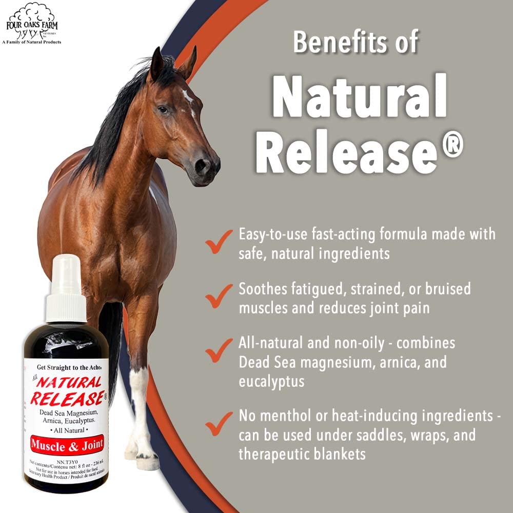 Four Oaks Farm Ventures Liberación Natural, uso en interiores para alivio suave de caballos.