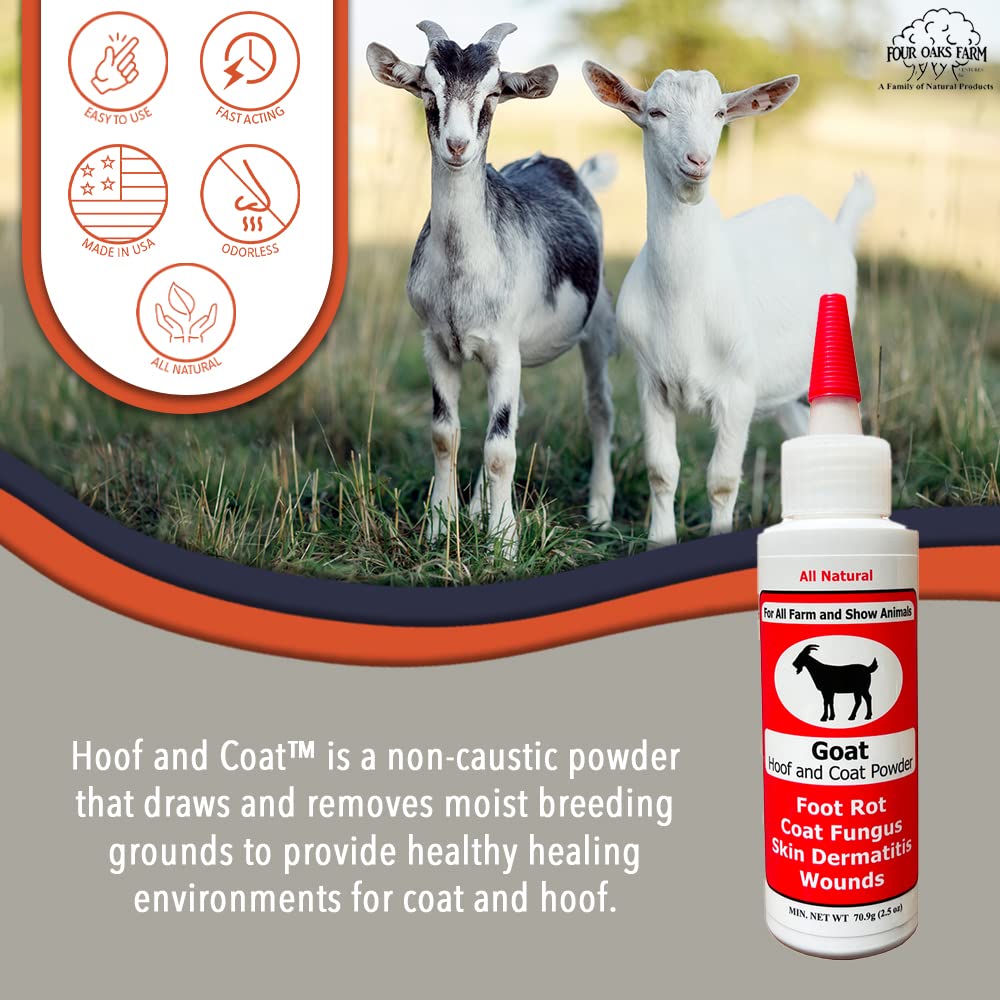 Polvo para heridas de Four Oaks Farm Ventures, ayuda a absorber secreciones y protege la zona.