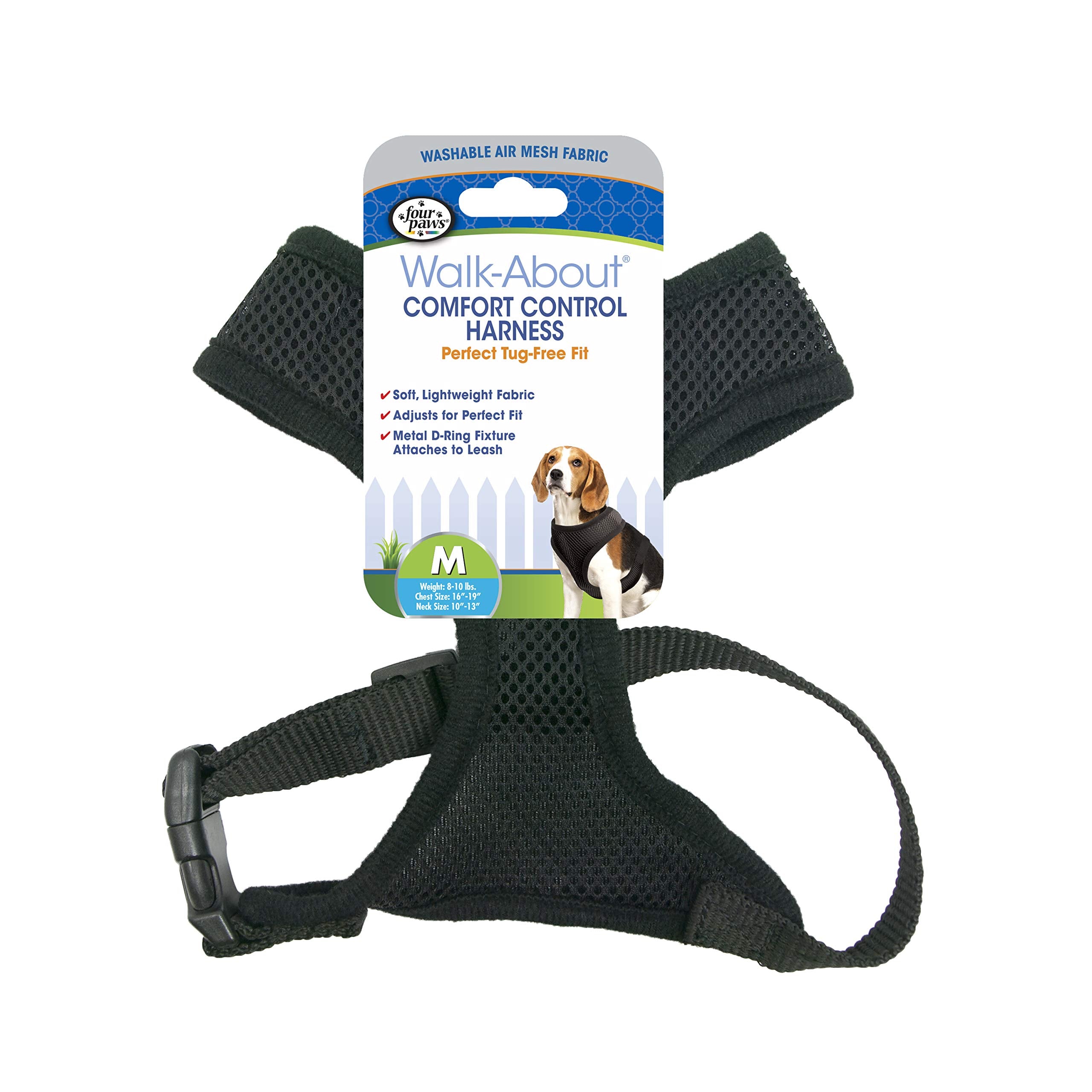 Four Paws arnés-control-comodo-para-paseo ofrece sujeción segura sin tirones.