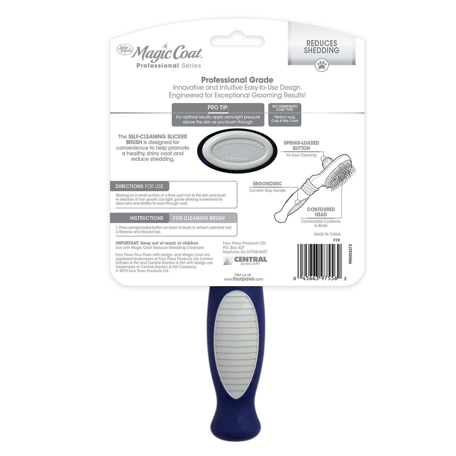 Four Paws Slicker Brush: cerdas que estimulan la piel durante el cepillado.