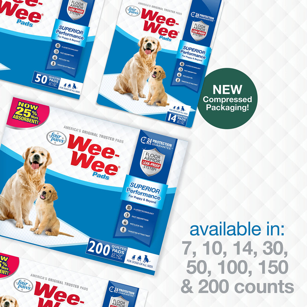 Paquete de 100 almohadillas para entrenamiento de Four Paws Wee-Wee.