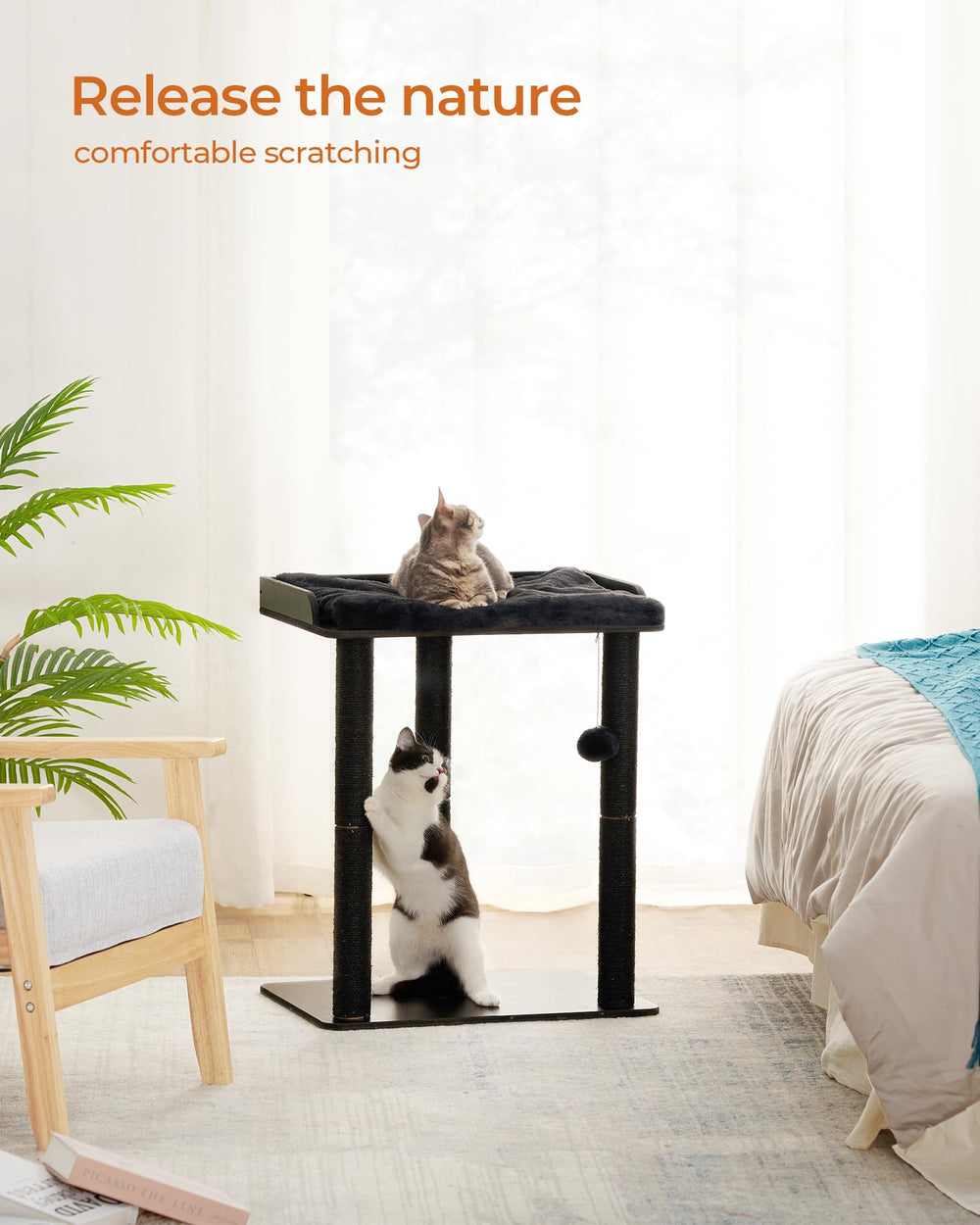 FourFurPets almohadilla-plataforma-grande lavable para limpieza rápida