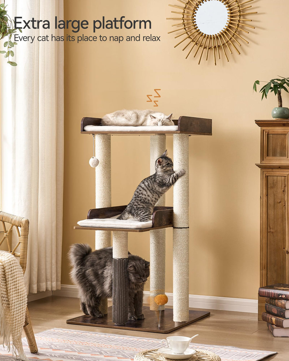 FourFurPets Arbol Gato, autolimpiador con masaje suave para gatos.
