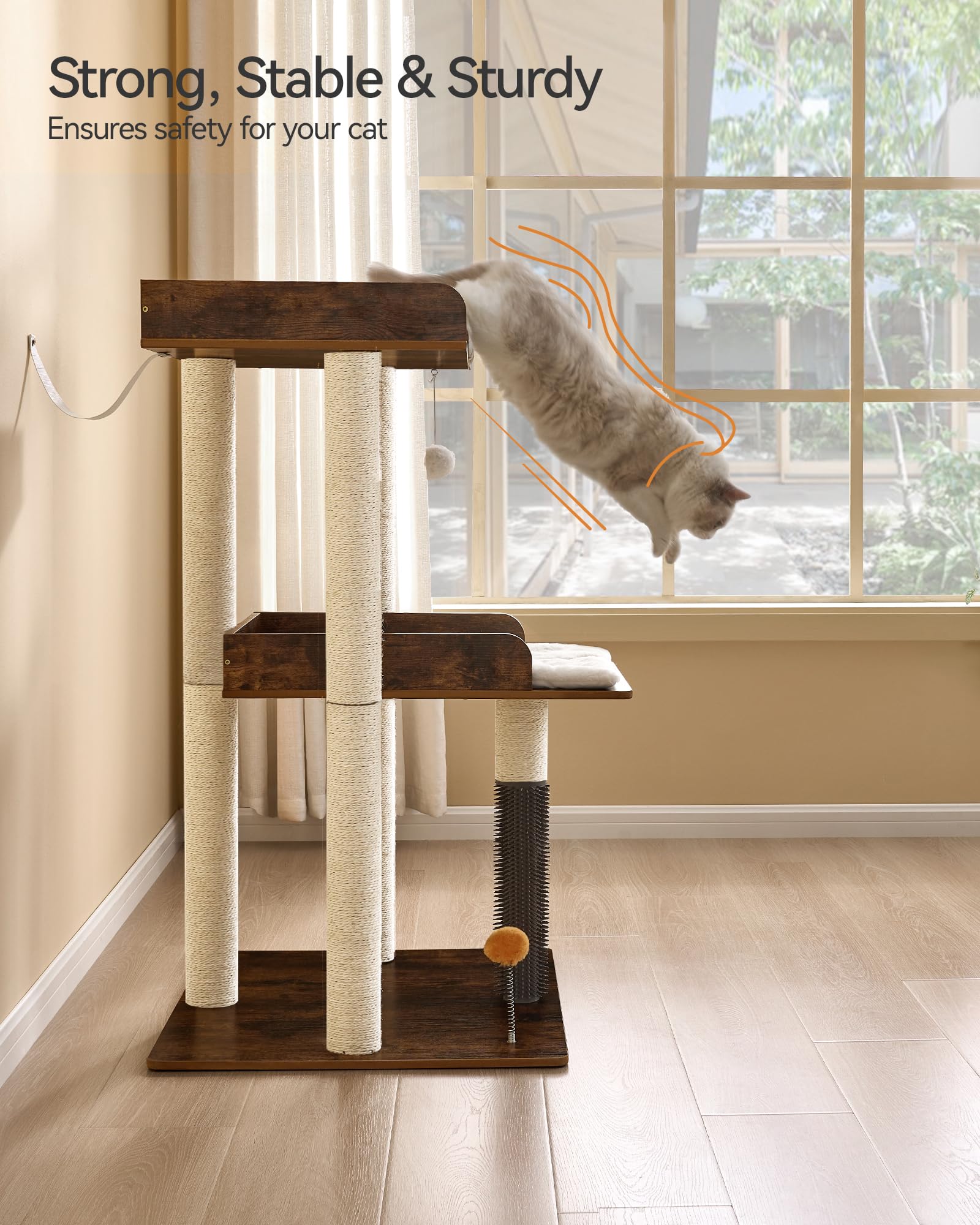 FourFurPets Arbol Gato, base estable con anti-vuelco.