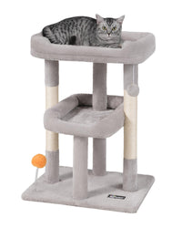 FourFurPets árbol para gatos pequeño con dos plataformas para descanso y juego.