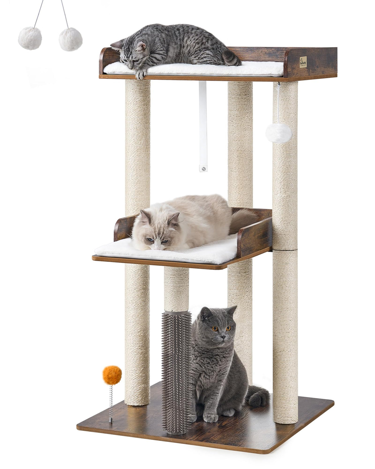 FourFurPets Arbol Gato 43.7, plataforma grande para gatos adultos.