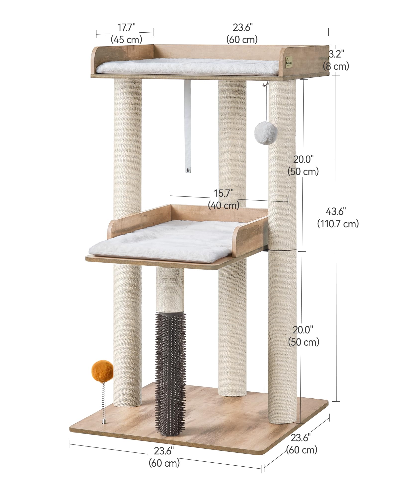 FourFurPets Arbol Gato Rascador con funda suave lavable
