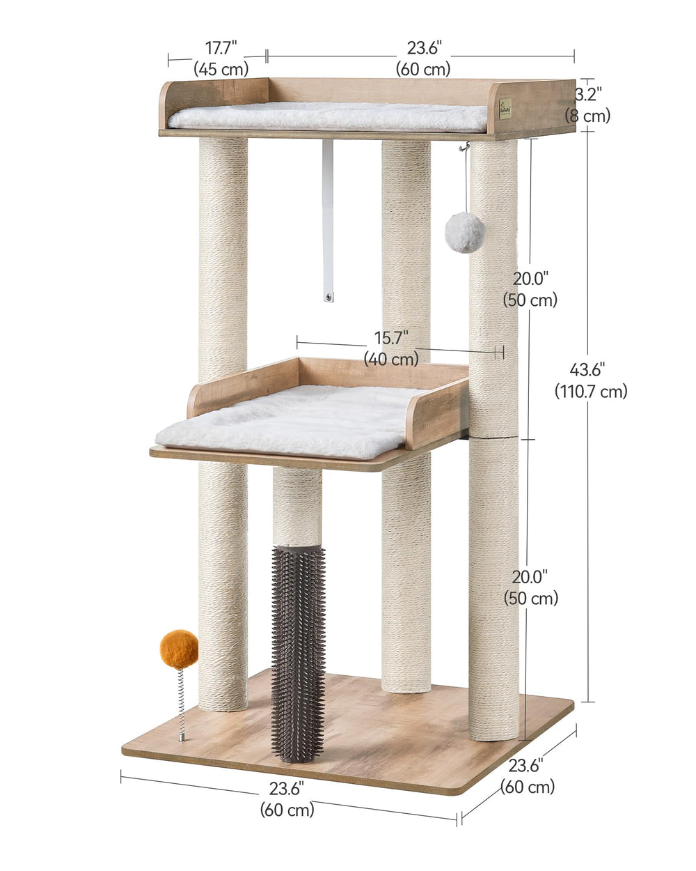 FourFurPets Arbol Gato Rascador con funda suave lavable