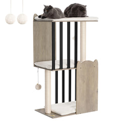 FourFurPets torre para gatos de tres niveles: descanso elevado y observación