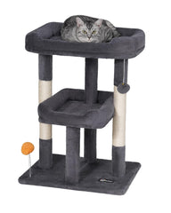 FourFurPets arbol-gatos 27-6 pulgadas con dos plataformas para descanso y observación