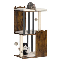 FourFurPets árbol de tres niveles para gatos: trepar y observar desde altura.