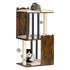 FourFurPets árbol de tres niveles para gatos: trepar y observar desde altura.