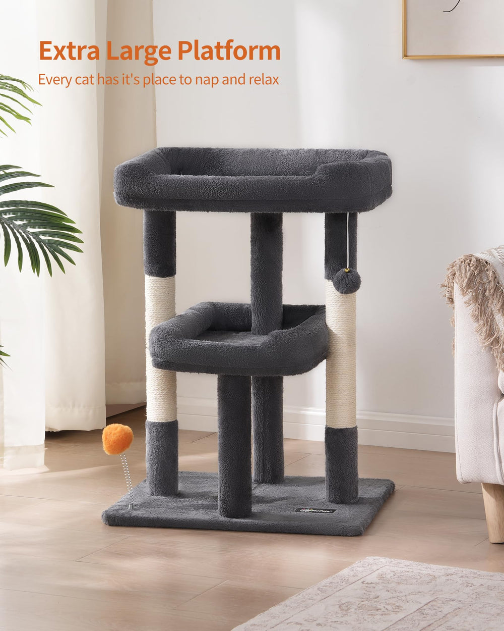 FourFurPets condo para gatos grandes con base estable y protección antivuelco