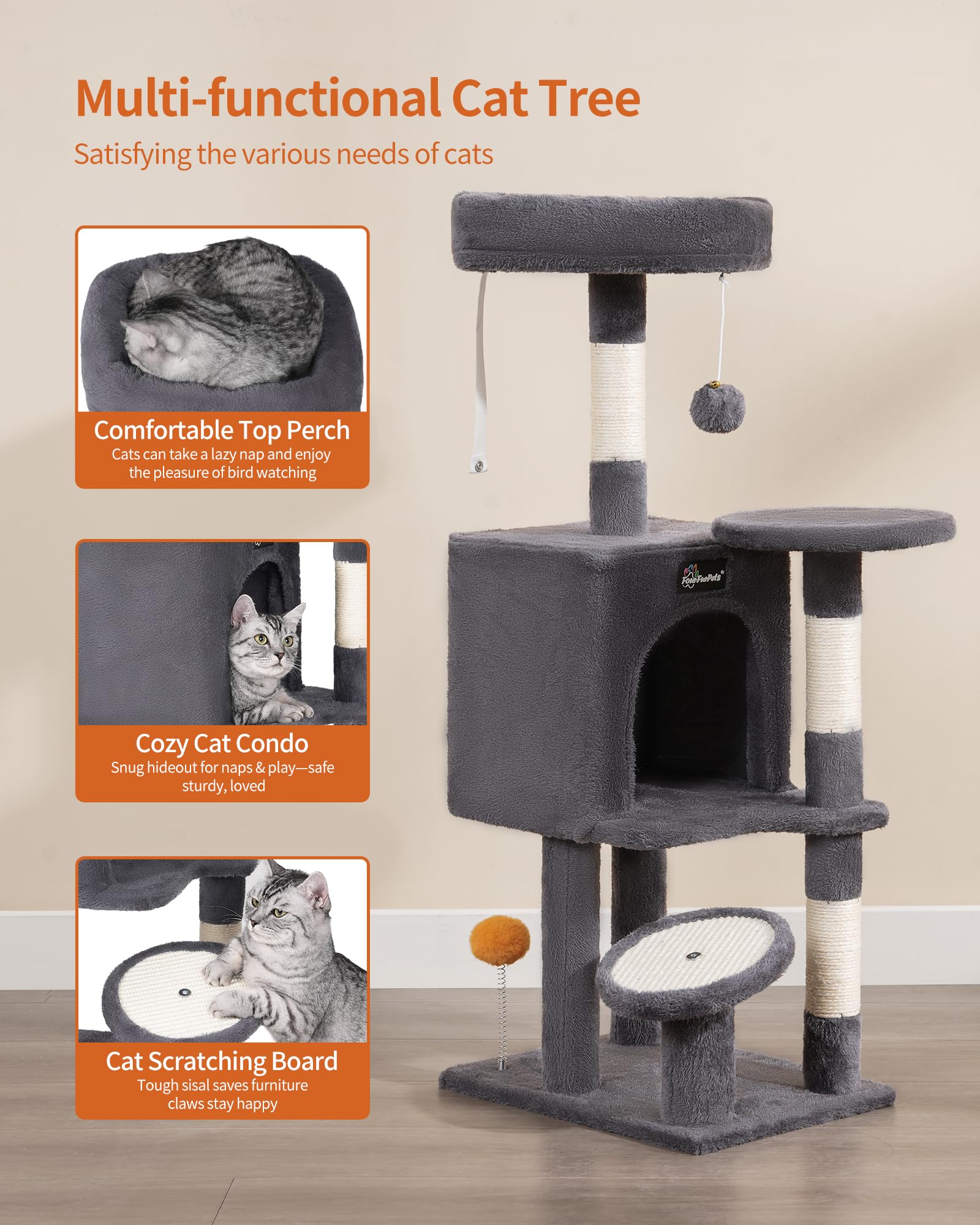 FourFurPets postes de sisal para afilar garras y reducir rayado.
