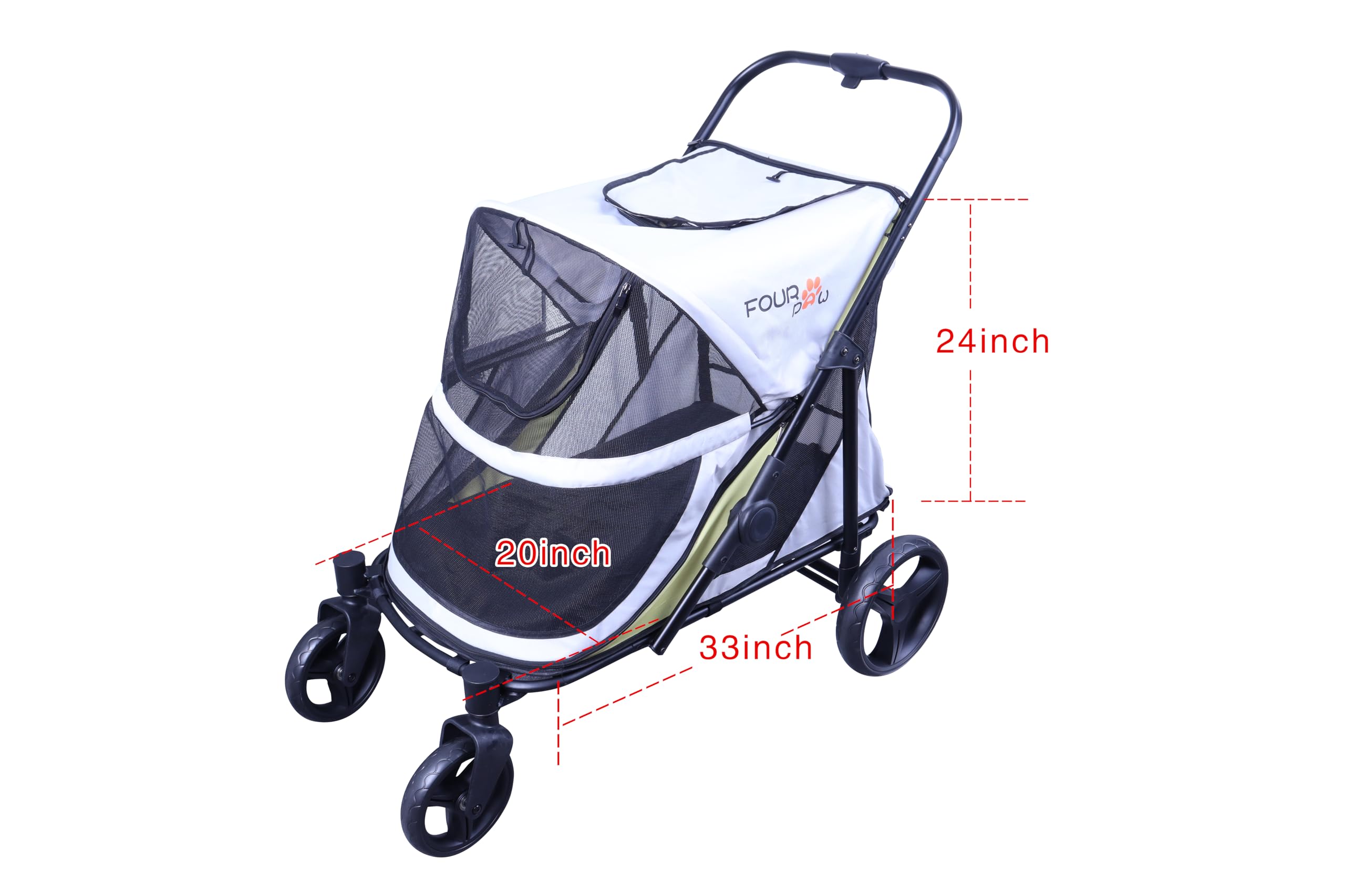 FOURPAW carrito de perros con dos puertas para facilitar entrada y salida.