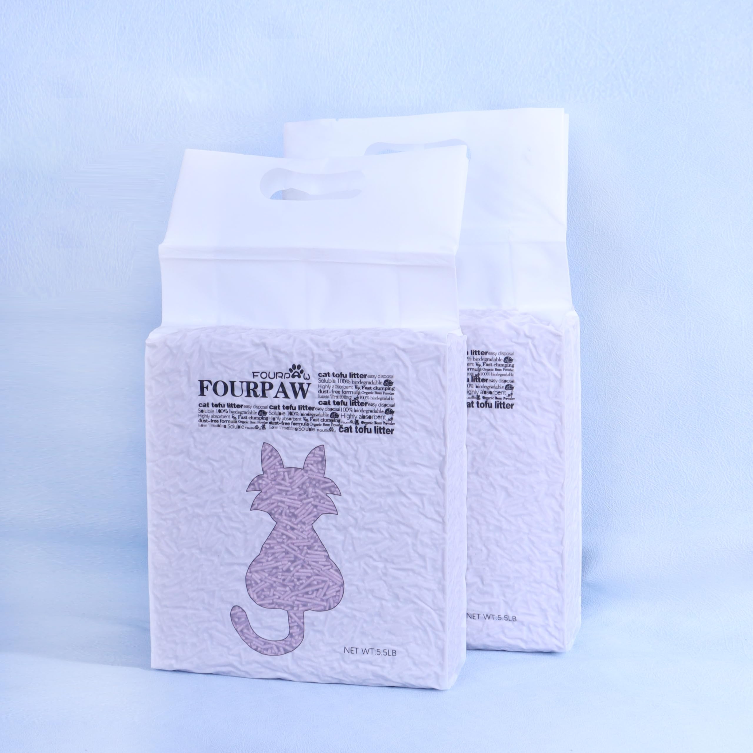 FOURPAW Arena de tofu para gatos: gránulos de 2 mm para grumos rápidos.