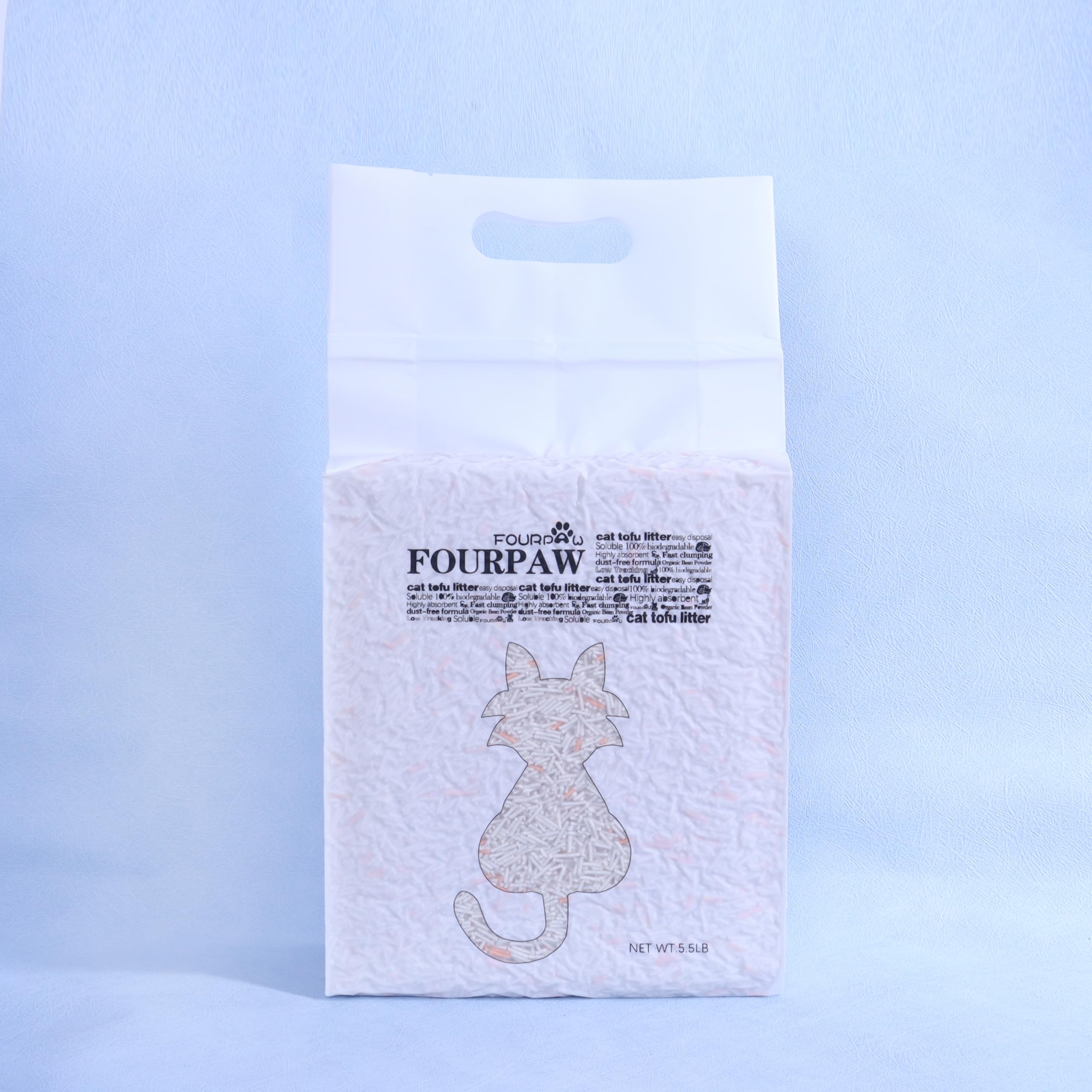 FOURPAW Tofu Cat Litter Hilton Floral Scent, contenedor práctico para cambios diarios