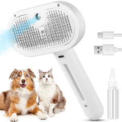 FourSeas cepillo gato vapor auto limpieza muestra el boton de limpieza
