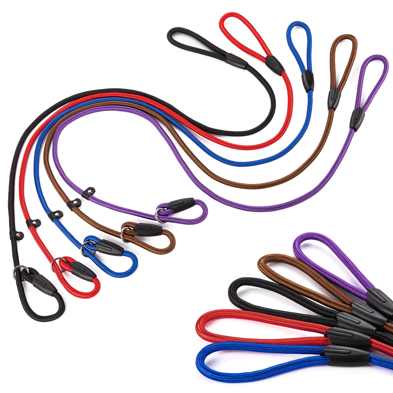 FOVRLZSE correa sin tirón roja de 5 ft para paseos seguros.