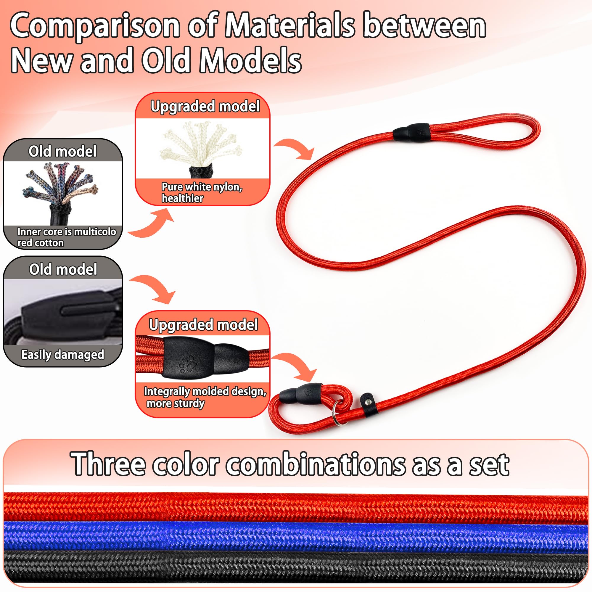 Conjunto de correas con visibilidad nocturna para paseos más seguros.