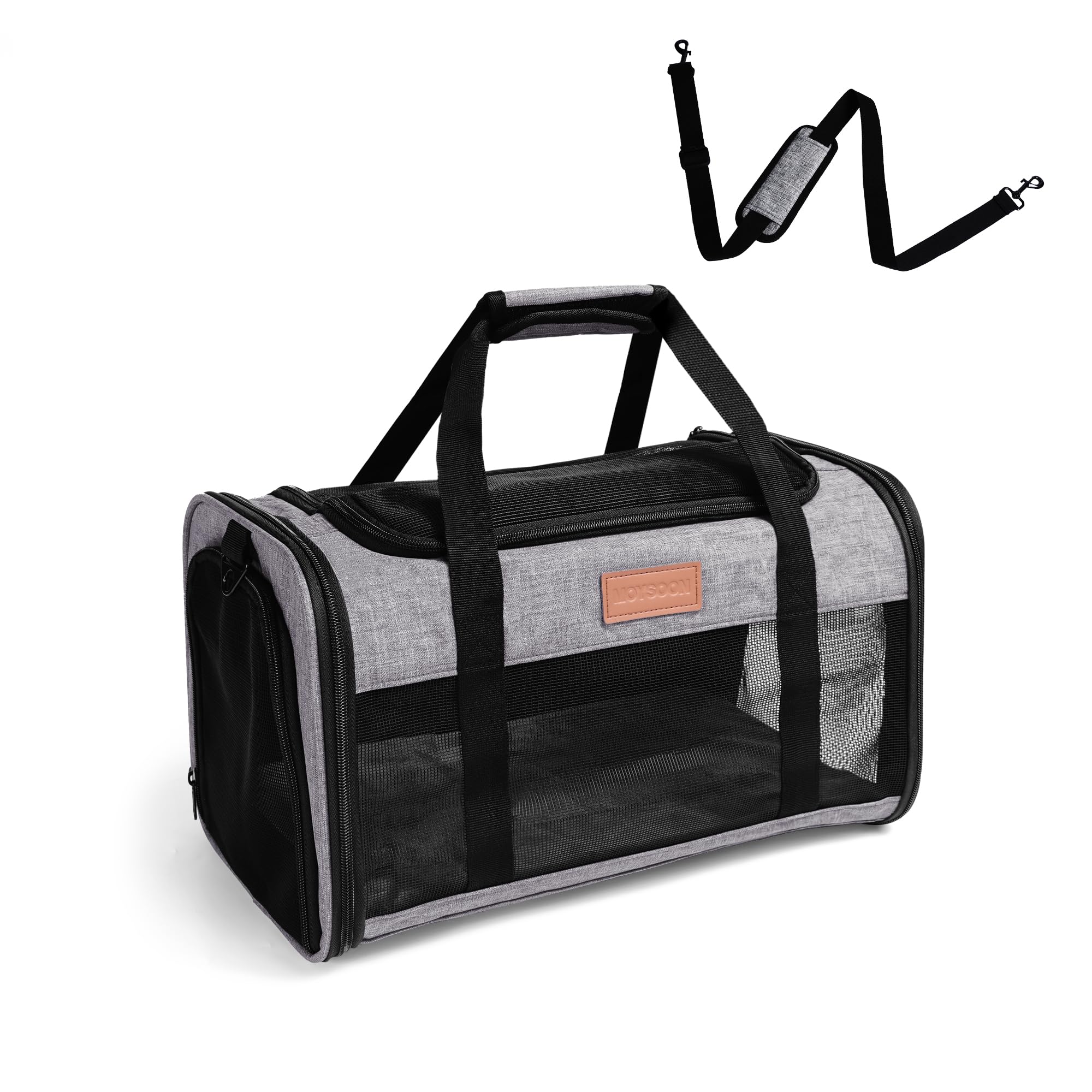 FOXFOCUS transportín para mascotas bajo asiento, ideal para viaje en cabina.