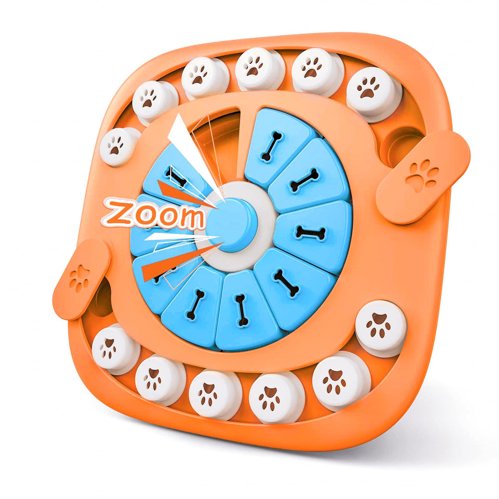 FOXMM Juguete puzzle para perros con sonido estimula atención durante el juego interactivo.