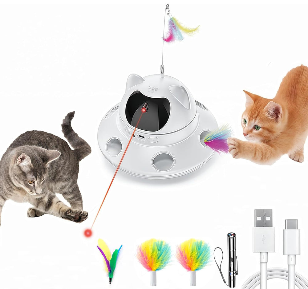 Foyoilait Juguete interactivo para interiores, mantiene gatos activos.
