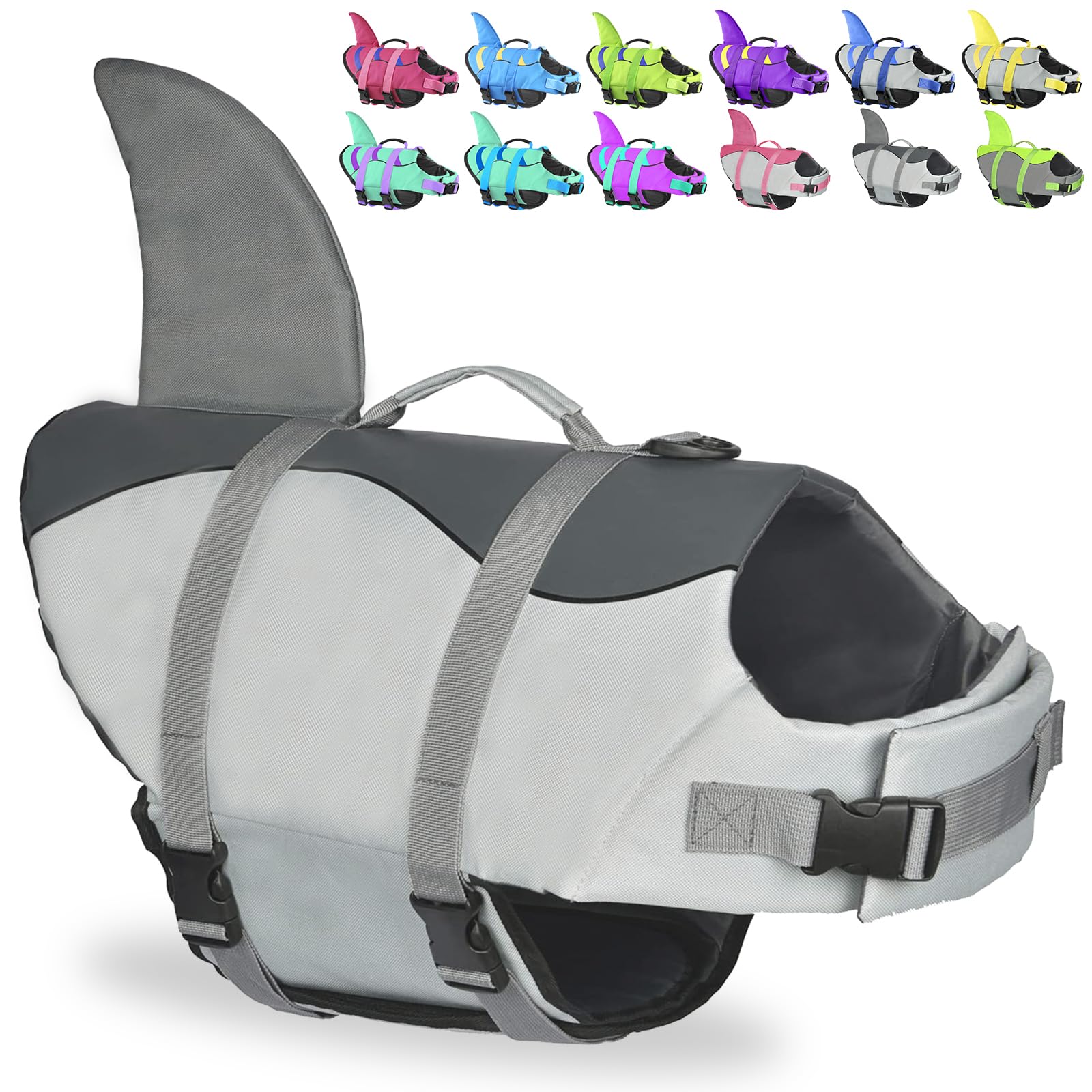 Fragralley Shark chaleco de alta flotación para perros, seguro al nadar