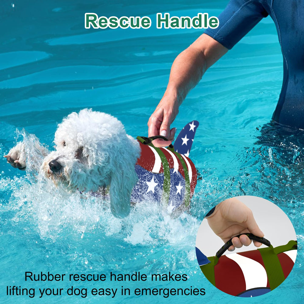 Fragralley chaleco salvavidas con asa de rescate facilita levantar al perro en emergencias.