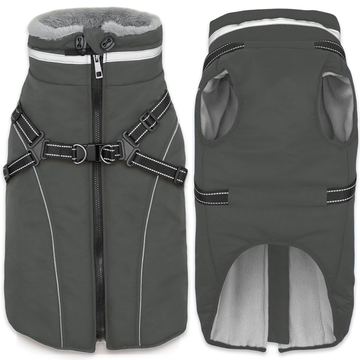 Fragralley chaqueta perro correa integrada, ideal para paseos de invierno sin necesidad de arnés adicional