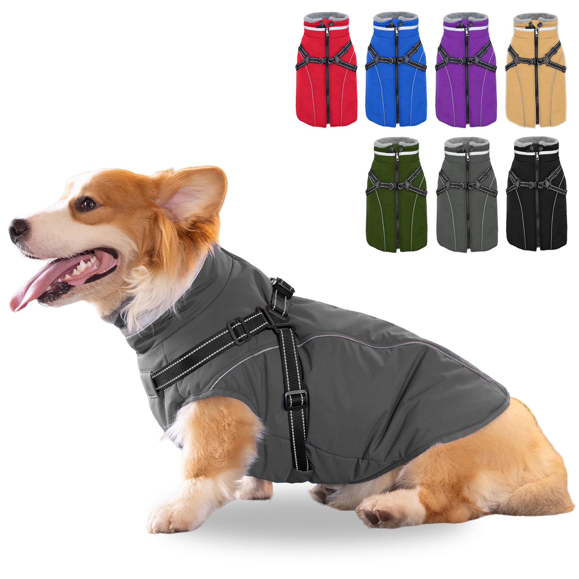 Fragralley chaqueta perro forro peluche, calor suave en días fríos