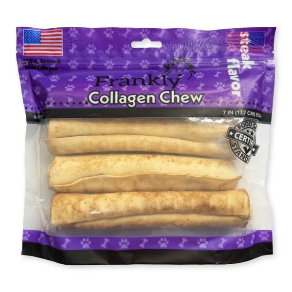 Frankly Original Steak Roll para perro, masticación segura y sabrosa para perros activos